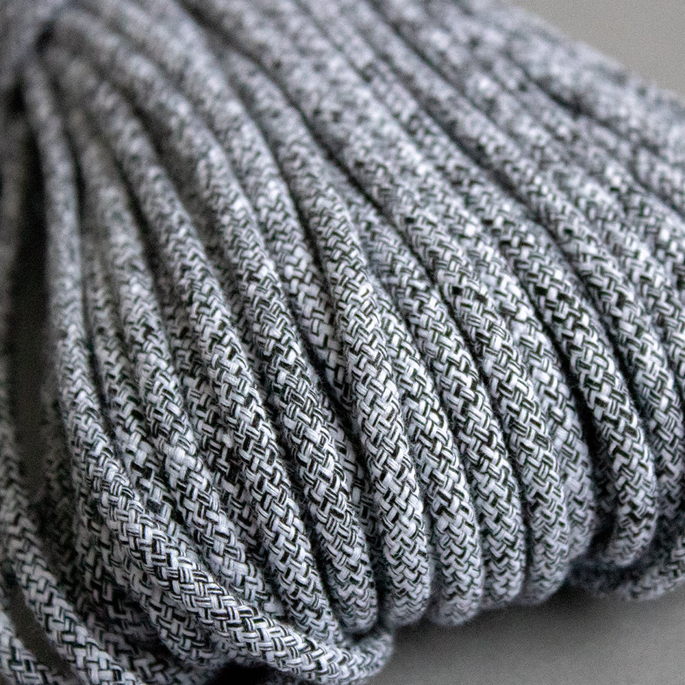 Cotton Cord 5mm, 50 meters. MELANGE black and white