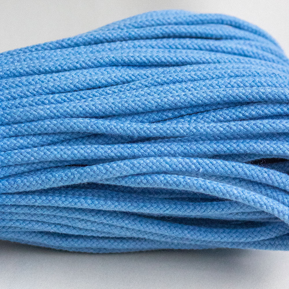 Cotton Cord 5 mm, 50 meters. LIGHT BLUE color