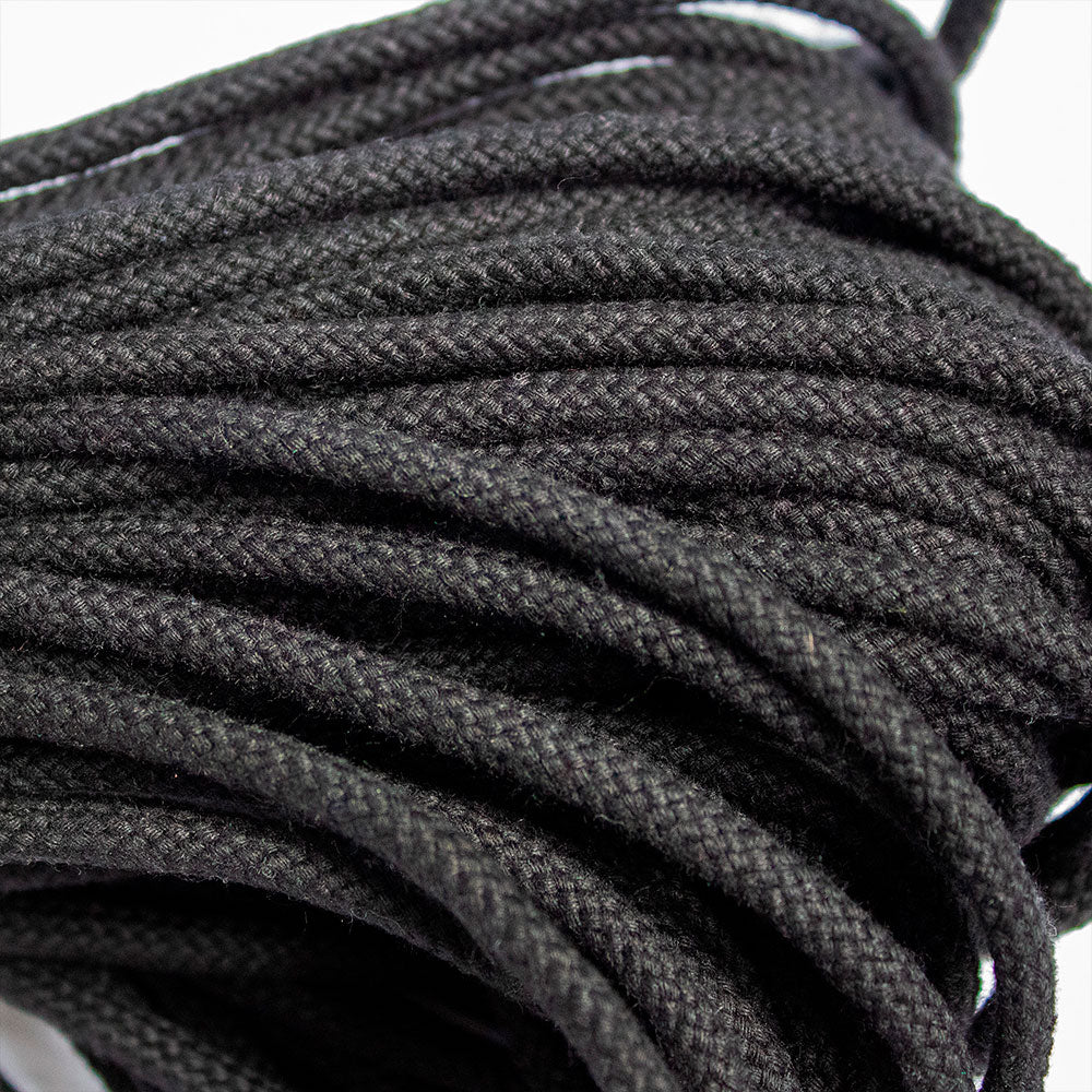 Cotton Cord 5 mm, 50 meters BLACK color