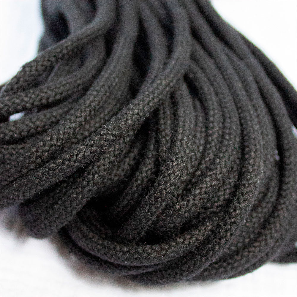 Cotton Cord 5 mm, 50 meters BLACK color
