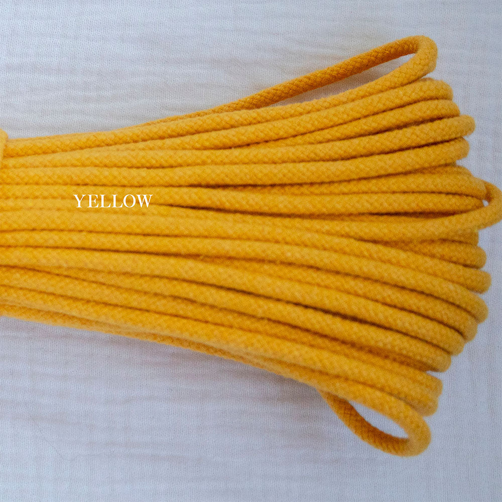 Cotton Cord 5 mm, 50 meters. YELLOW color