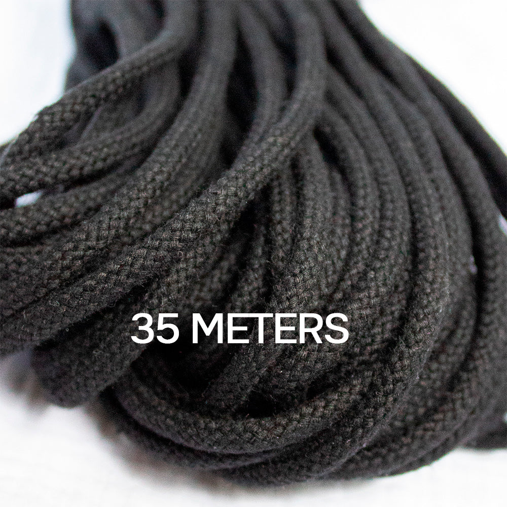 Cotton Cord 5 mm, 35 meters BLACK color
