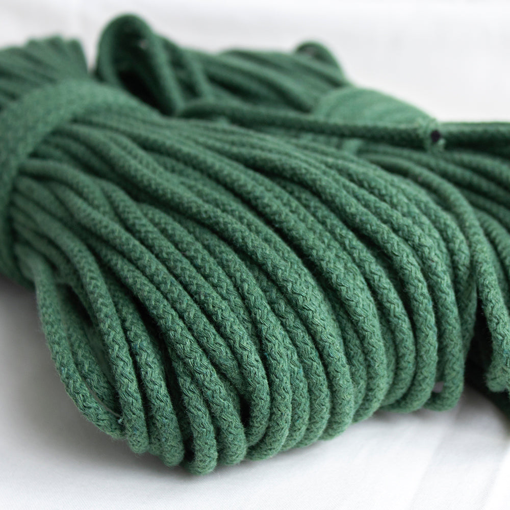 Braided Cotton Cord 5.5 mm, 50 meters GREEN GRASS