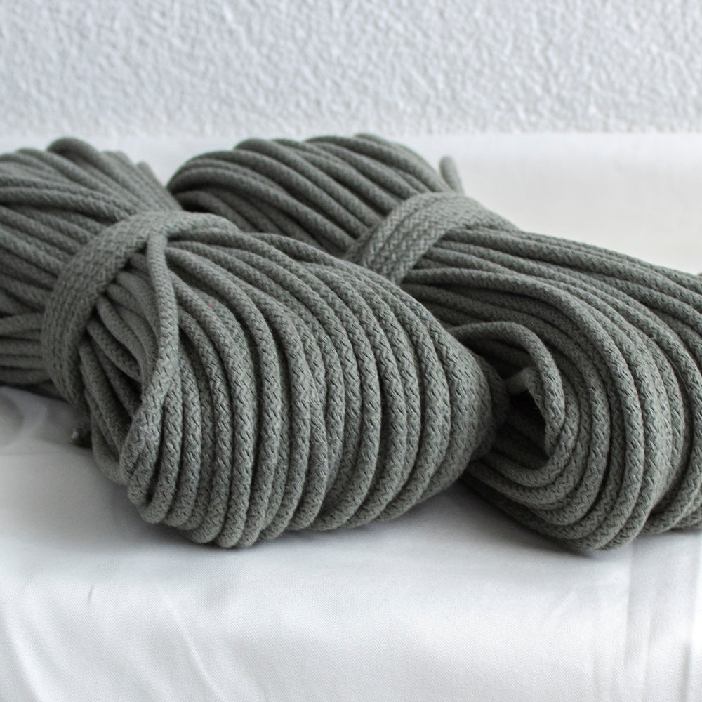 Braided Cotton Cord 5.5 mm, 50 meters OLIVE