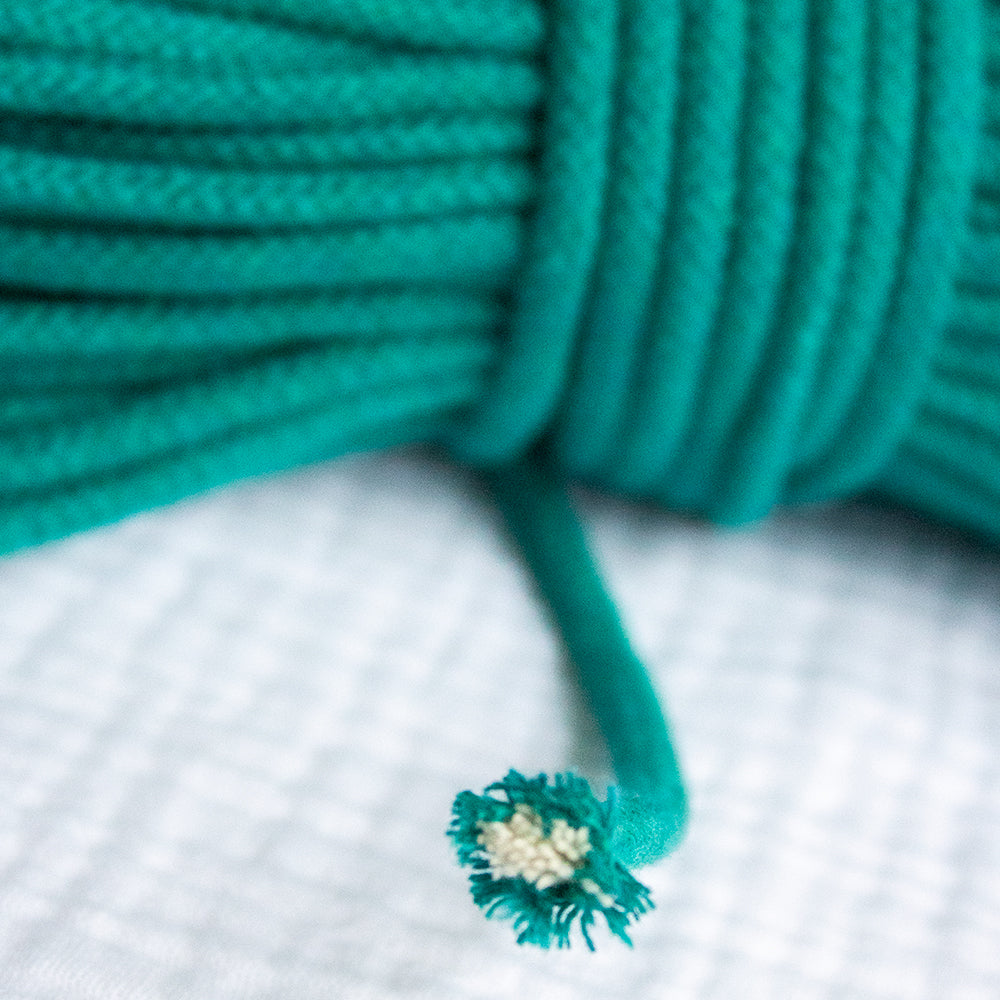 Cotton Cord 5mm, 50 meters. AQUA color