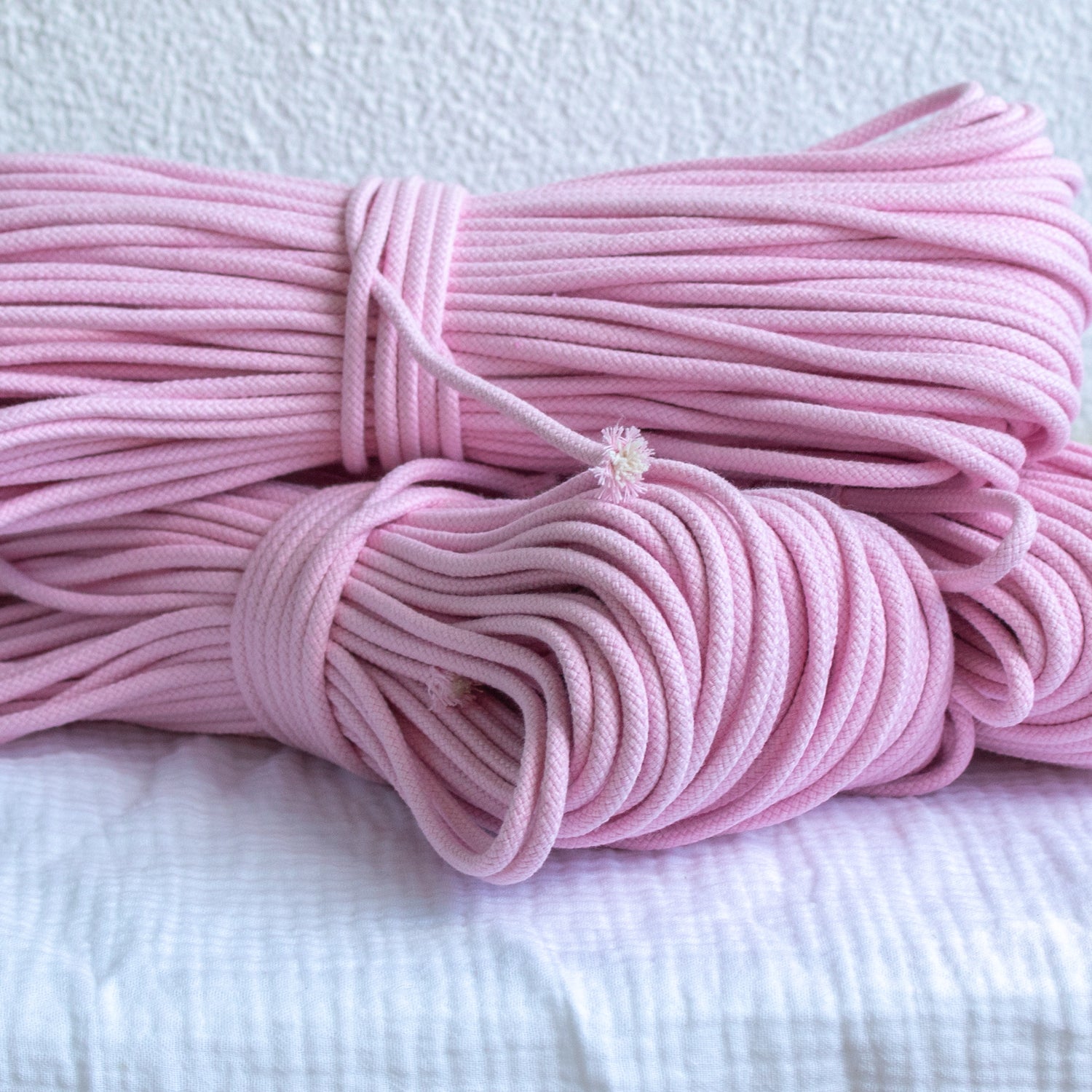 Cotton Cord 5 mm, 50 meters. Pink color