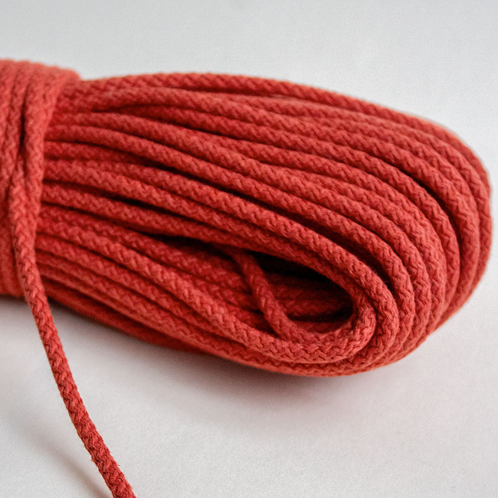 Braided Cotton Cord 5.5 mm, 50 meters CARAMEL color