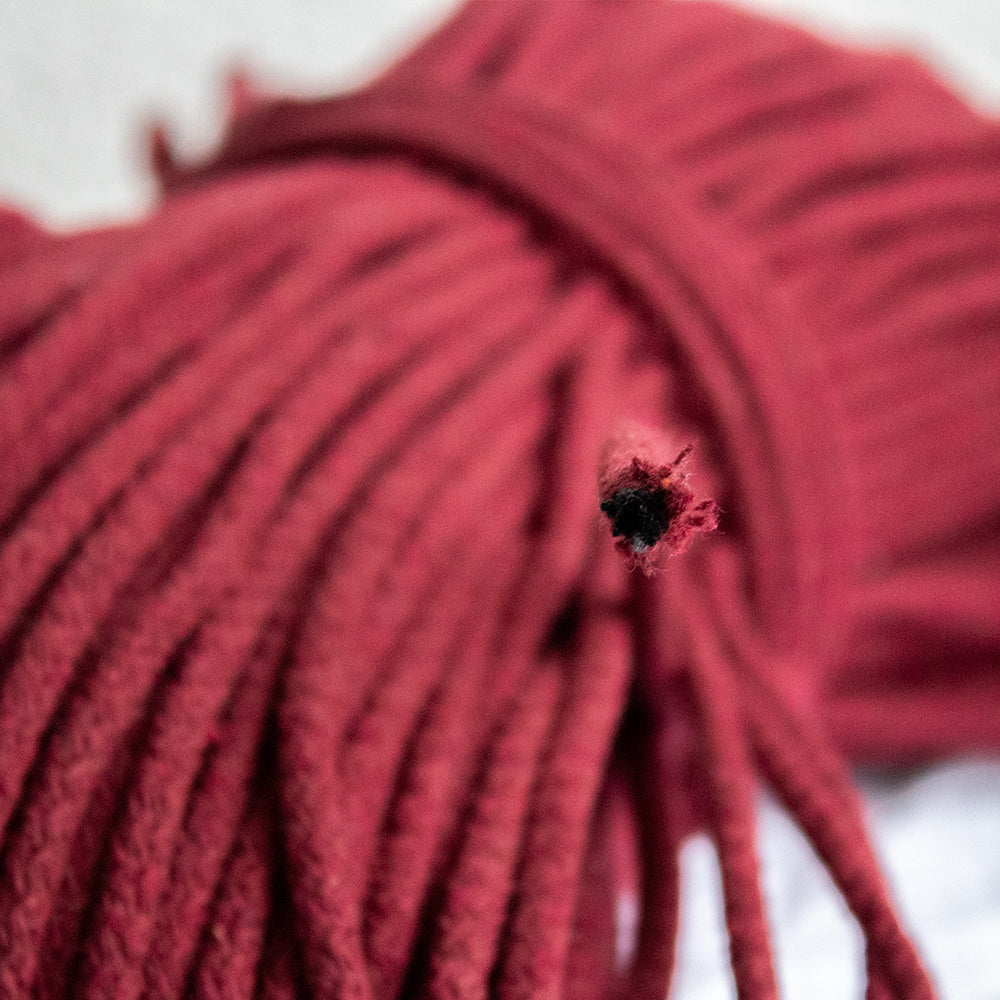 Braided Cotton Cord 5.5 mm, 50 meters CHERRY color