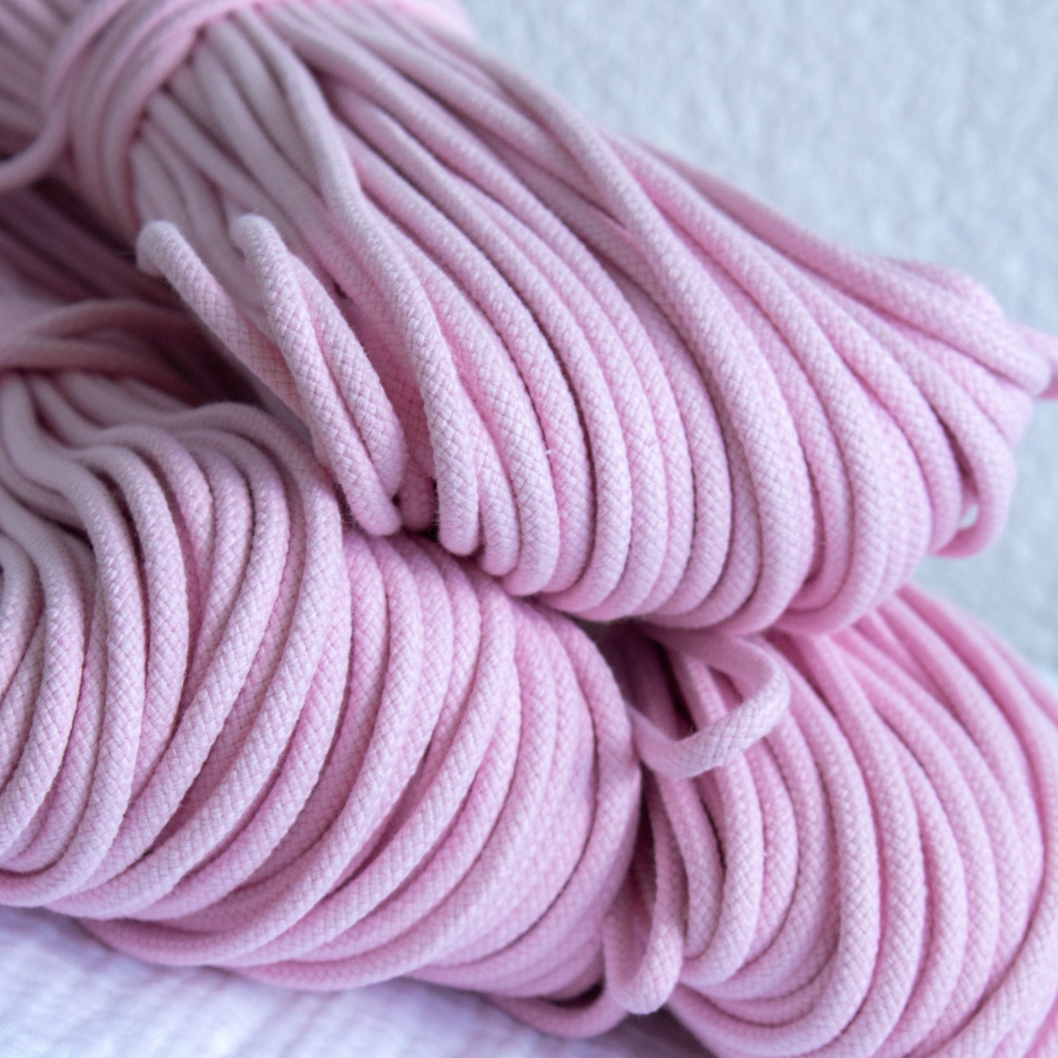 Cotton Cord 5 mm, 50 meters. Pink color