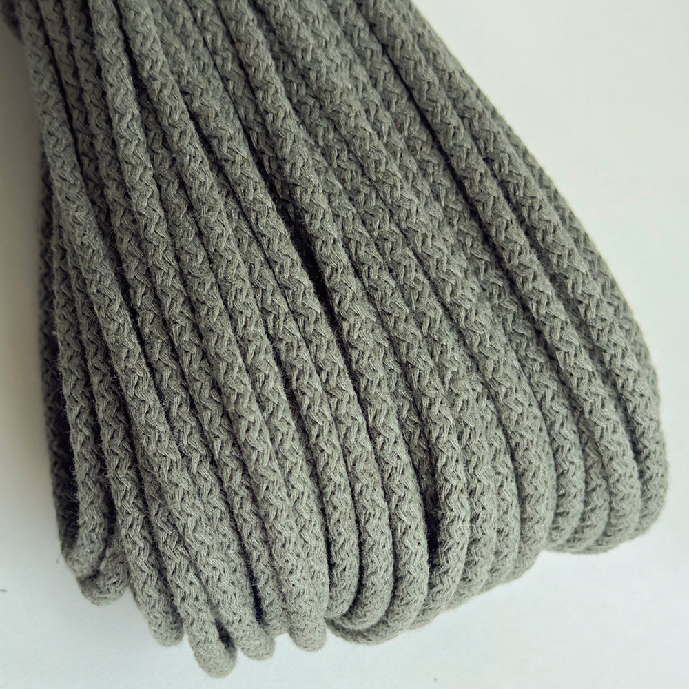 Braided Cotton Cord 5.5 mm, 50 meters OLIVE