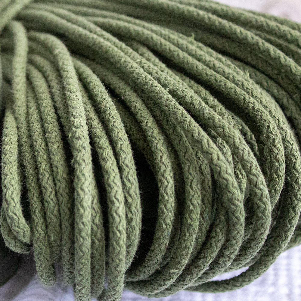 Braided Cotton Cord 5.5 mm, 50 meters POPLAR color