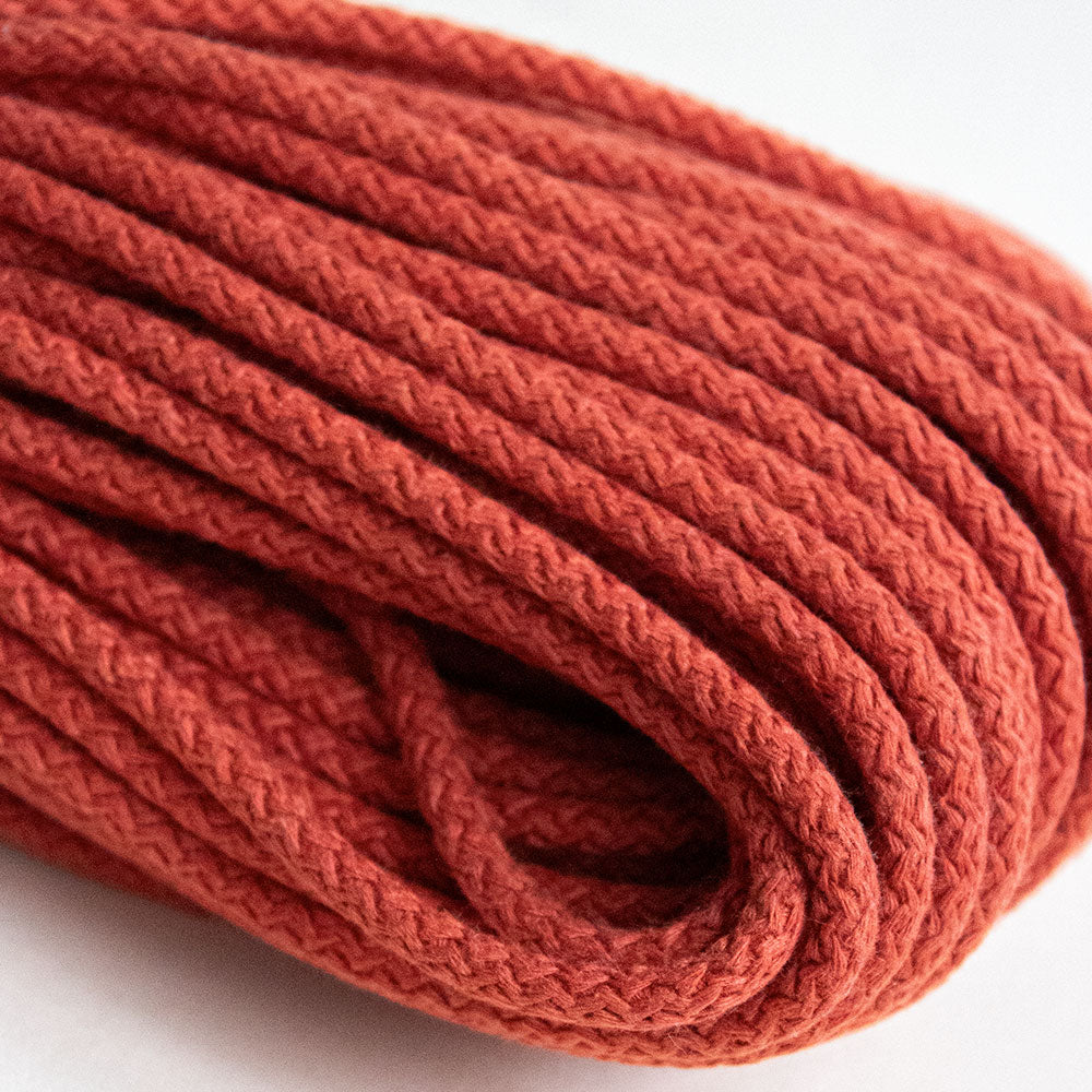 Braided Cotton Cord 5.5 mm, 50 meters CARAMEL color