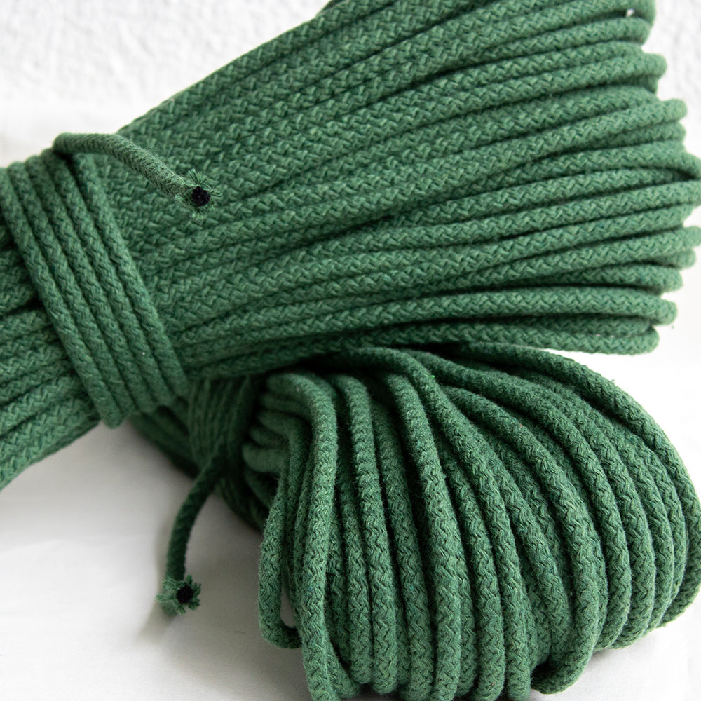 Braided Cotton Cord 5.5 mm, 50 meters GREEN GRASS