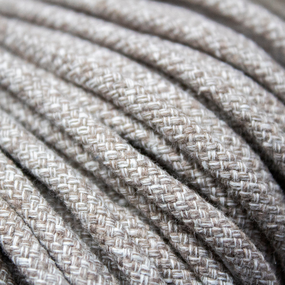 Cotton Cord 5mm, 50 meters. Melange LATTE + IVORY