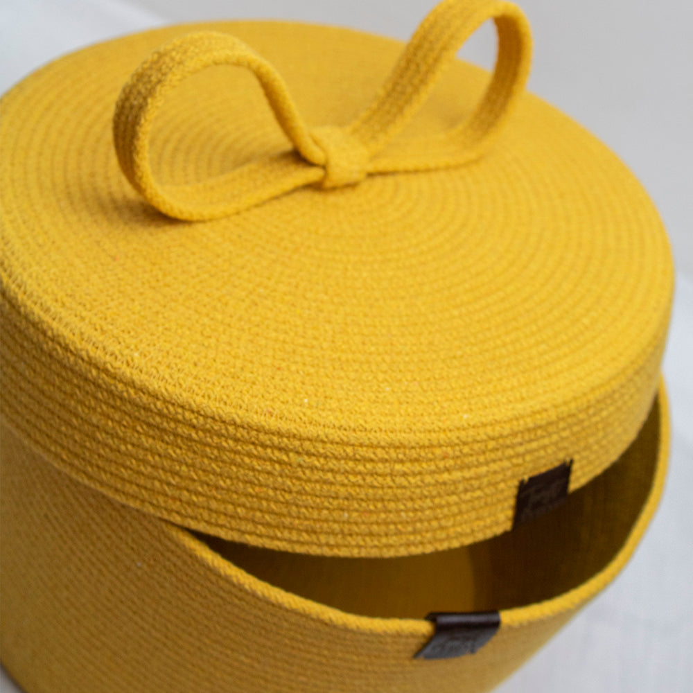 Basket With Lid Mustard