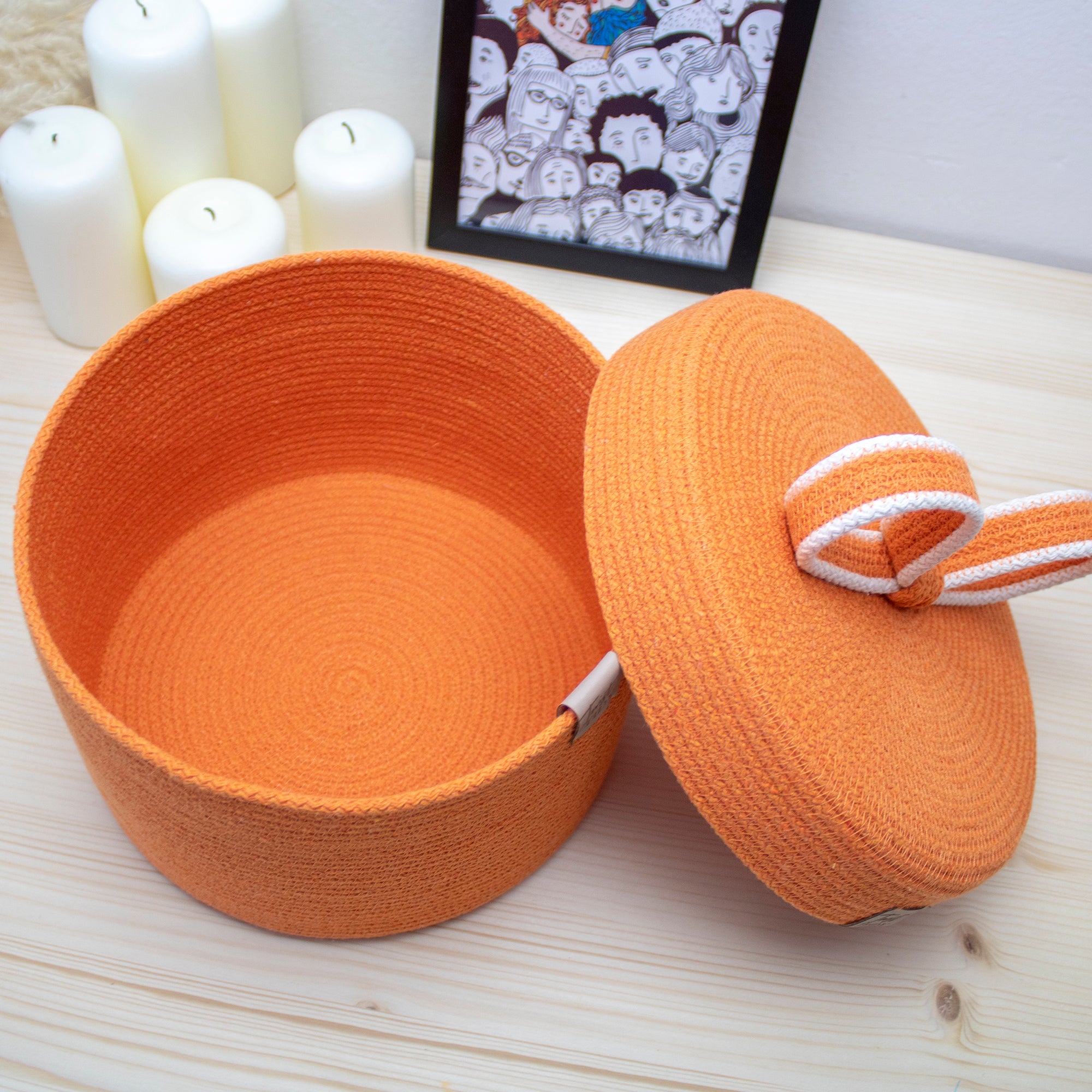 Basket With Lid Orange