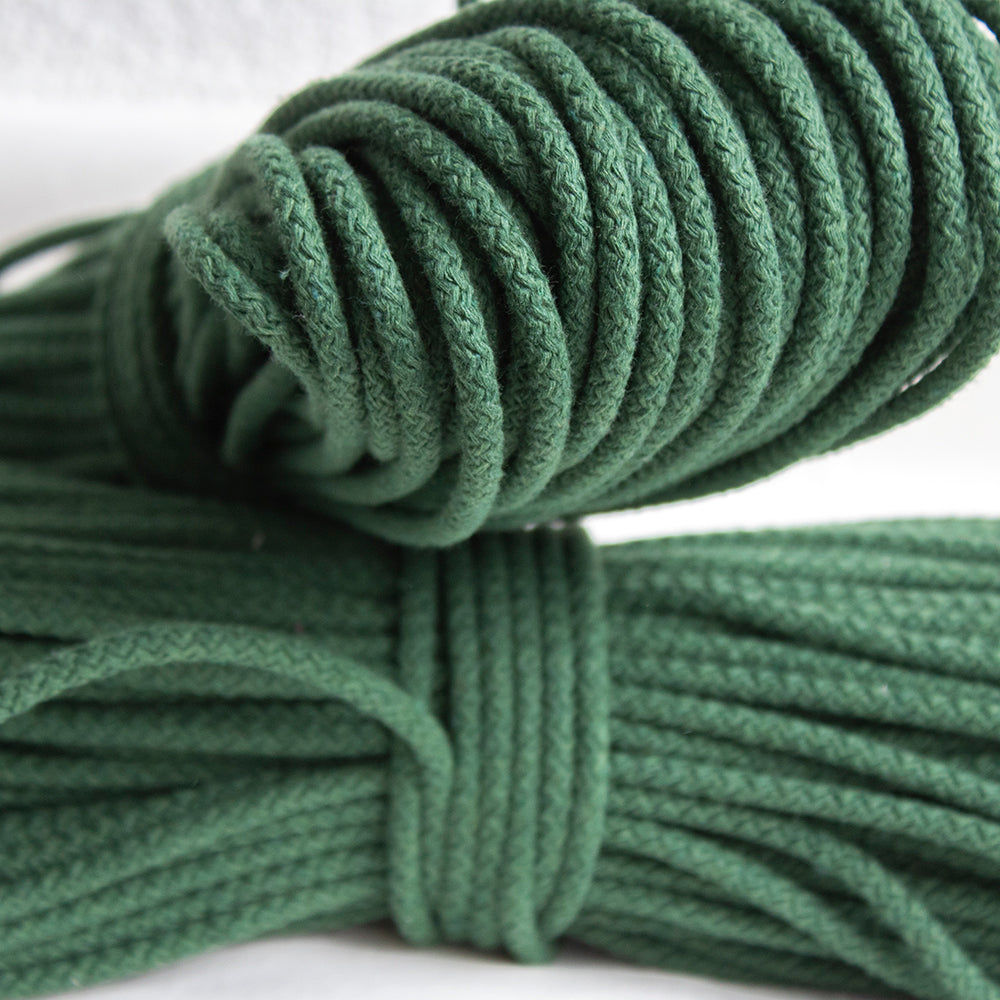 Braided Cotton Cord 5.5 mm, 50 meters GREEN GRASS