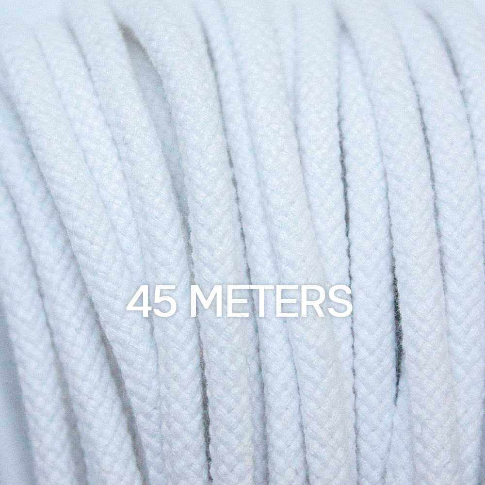 Cotton Cord 5mm, 45 meters. WHITE color