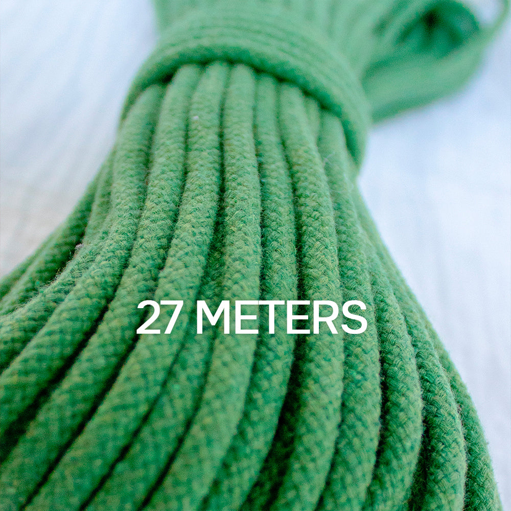 Cotton Cord 5mm, 27 meters. GREEN color