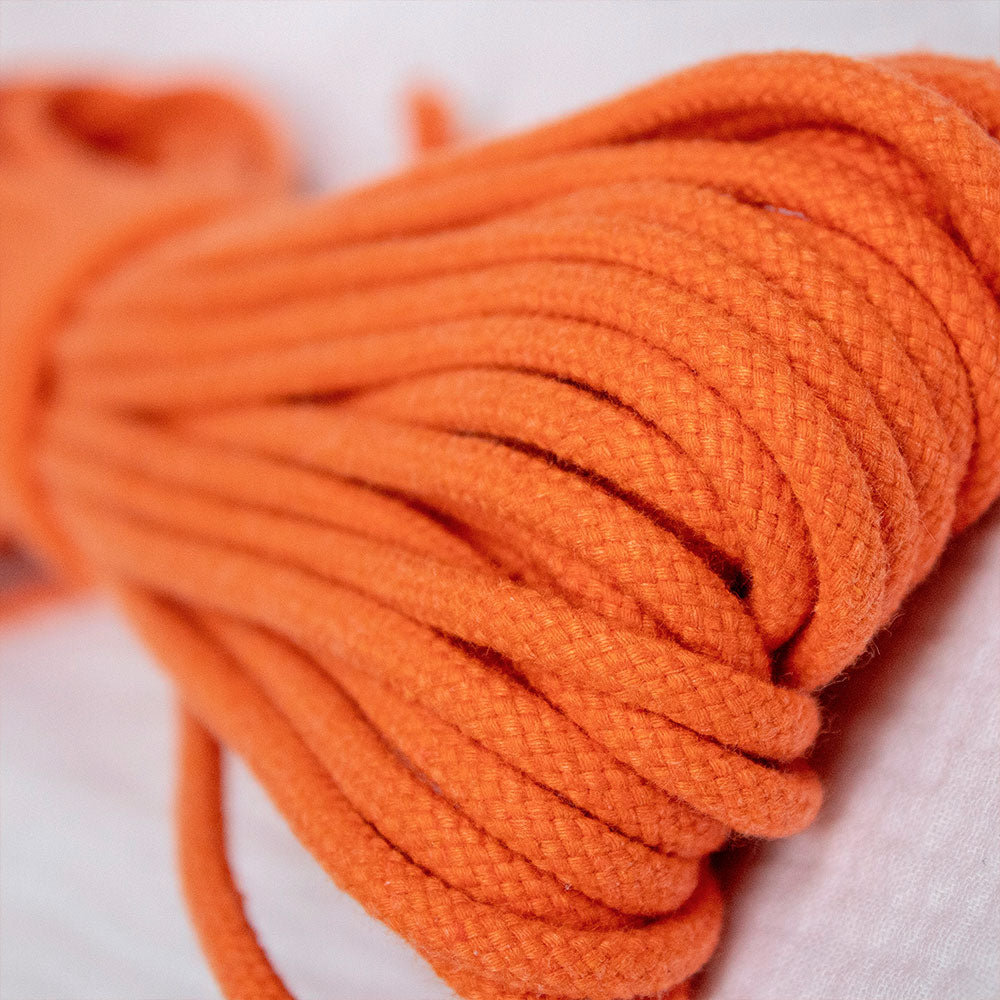Cotton Cord 5 mm, 50 meters. ORANGE color