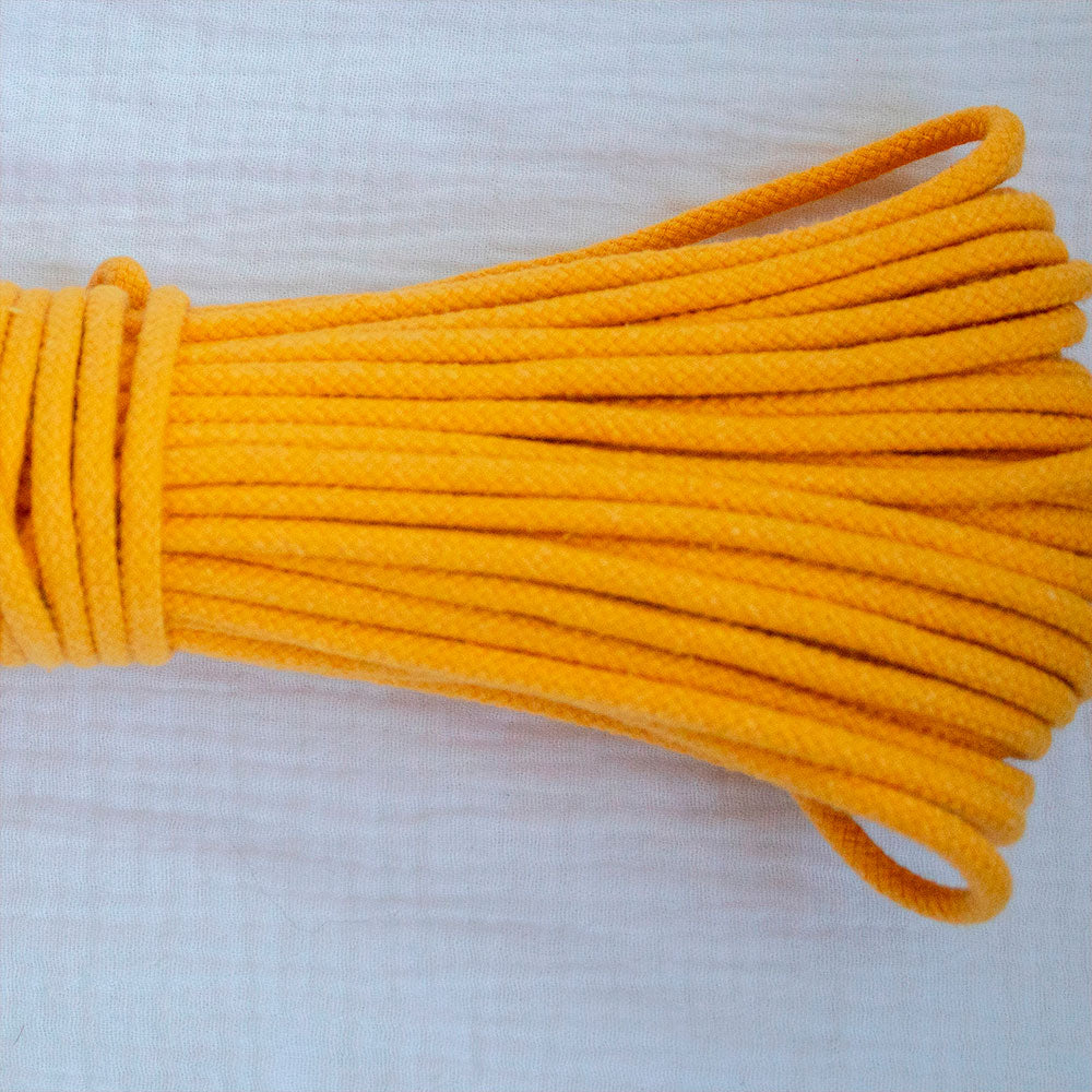 Cotton Cord 5 mm, 50 meters. YELLOW color