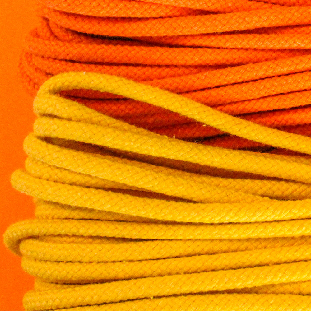 Cotton Cord 5 mm, 50 meters. YELLOW color