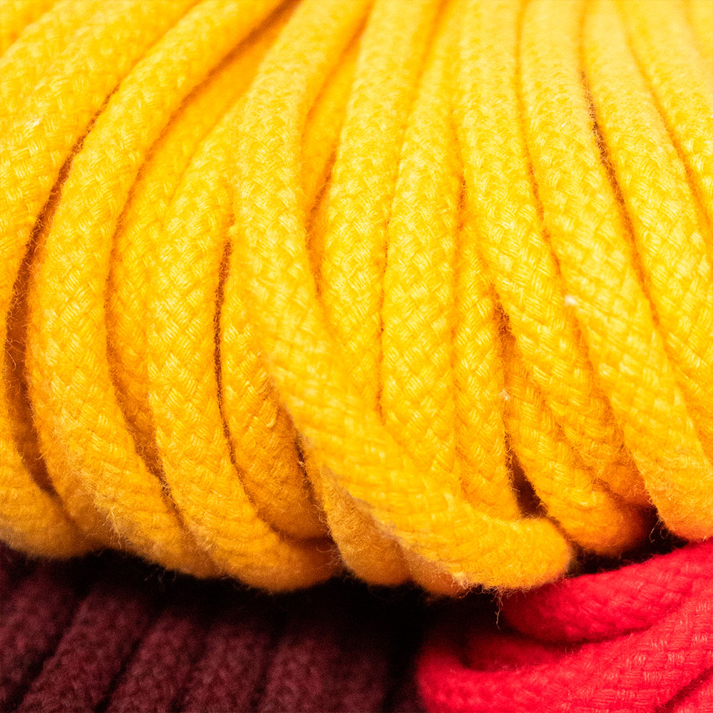 Cotton Cord 5 mm, 50 meters. YELLOW color