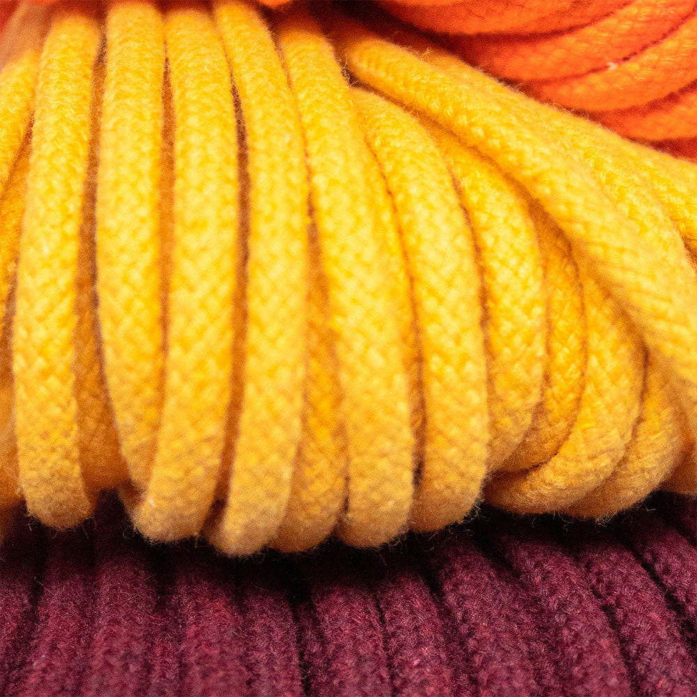 Cotton Cord 5 mm, 50 meters. YELLOW color