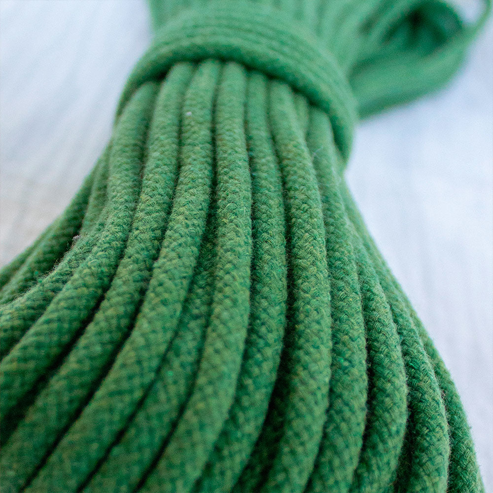 Cotton Cord 5mm, 50 meters. GREEN color