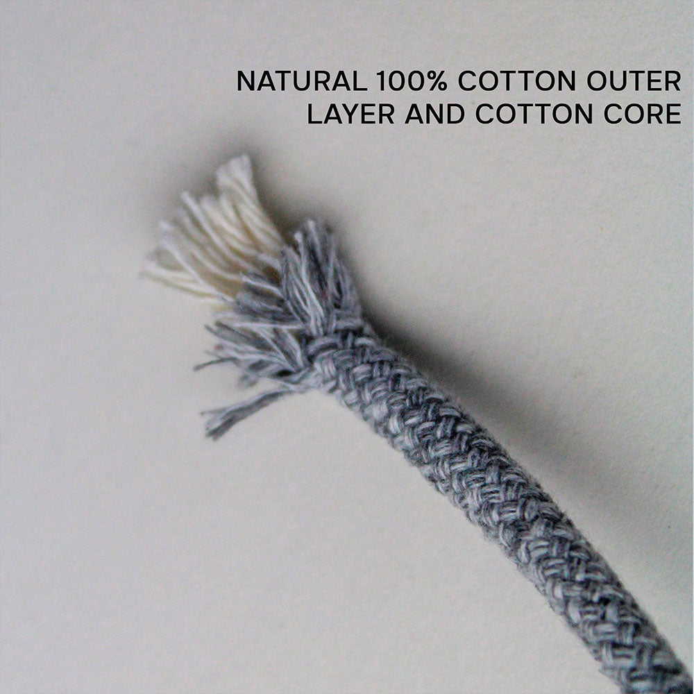 Cotton Cord 5mm, 50 meters. MELANGE dark gray and light gray