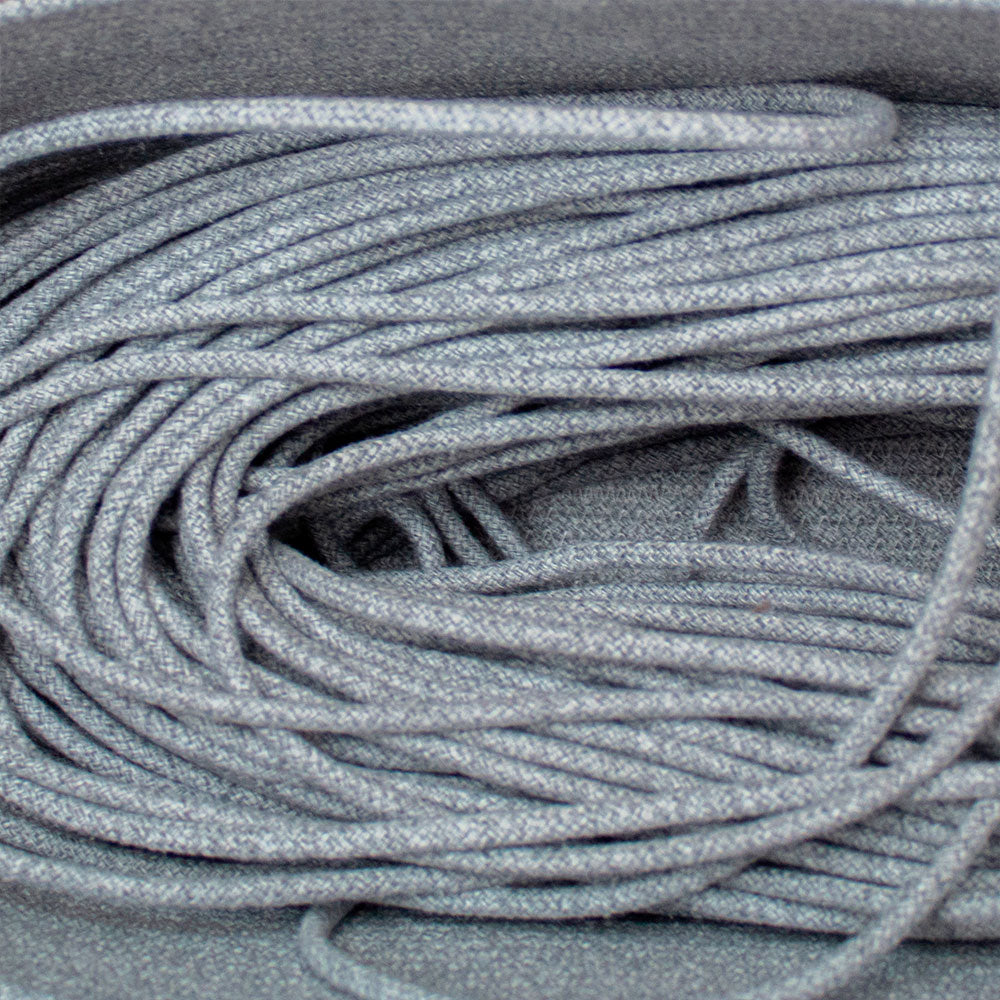 Cotton Cord 5mm, 50 meters. MELANGE dark gray and light gray