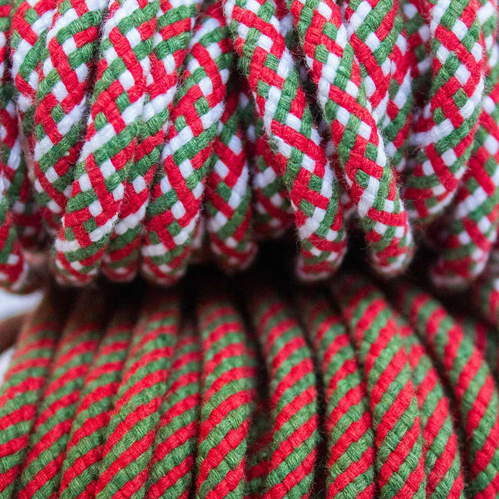 Cotton Cord 5 mm, 50 meters. Christmas colors, twisted