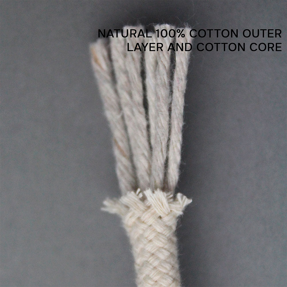 Cotton Cord 5mm, 50 meters. NATURAL  (Ecru White) color