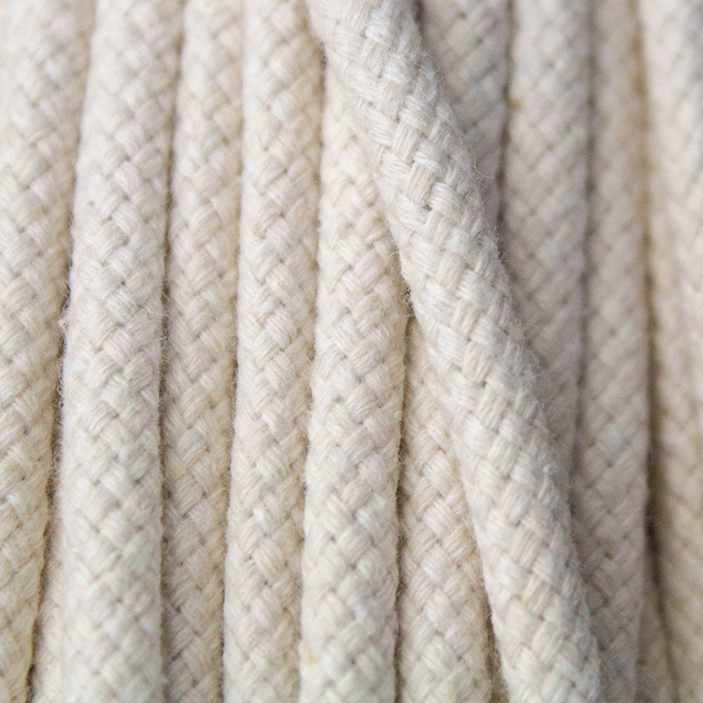 Cotton Cord 5mm, 50 meters. NATURAL  (Ecru White) color