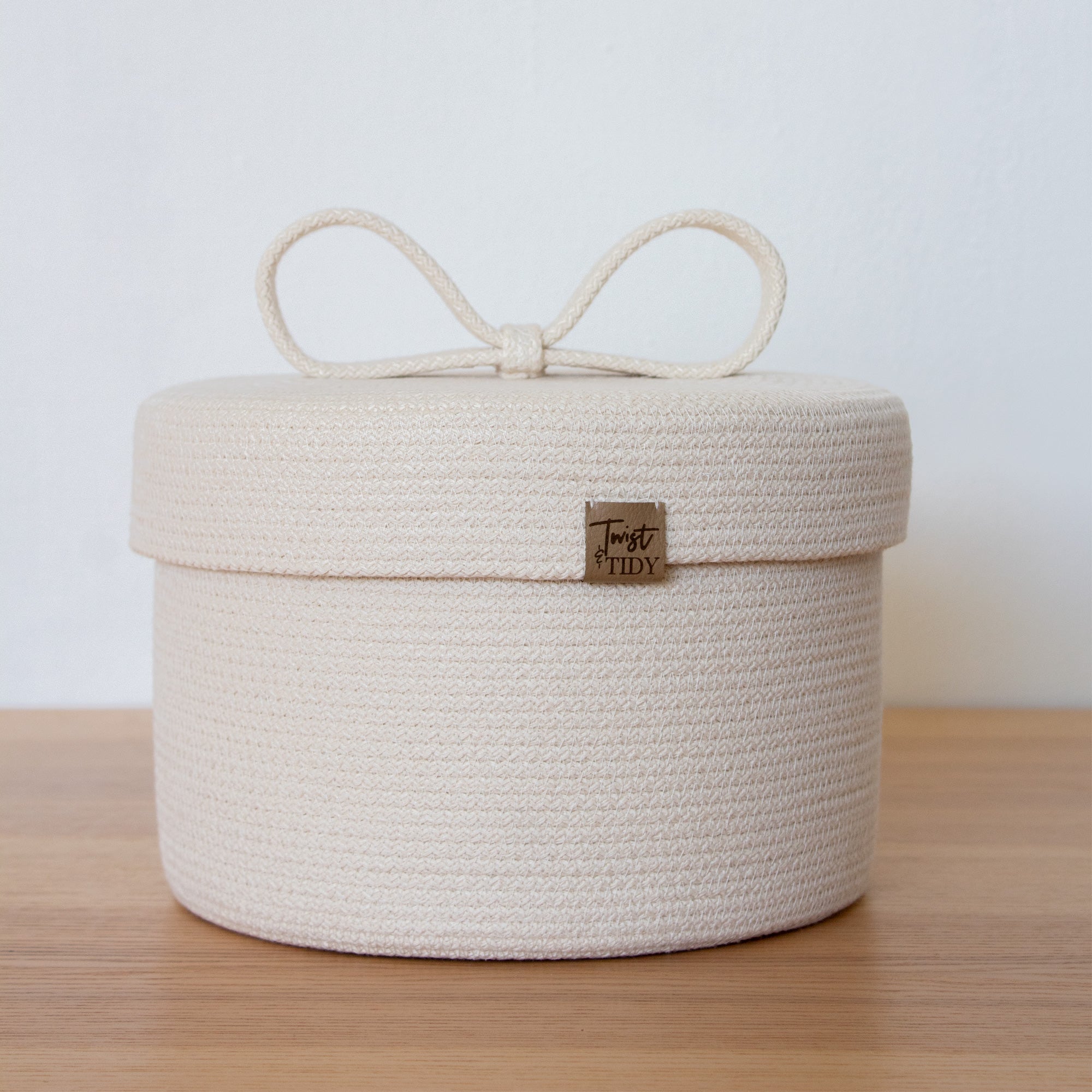 Basket With Lid Ivory